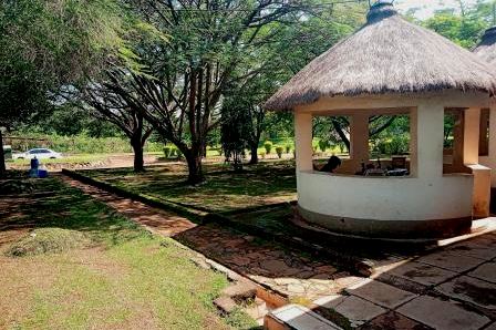 A thatched cultural pavilion at the Nabongo Cultural Centre